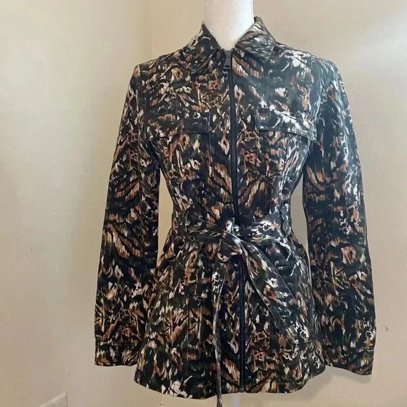 NWT Ted Baker London Inniza Urban Printed Cargo Jacket Ted Size 1 US Size 2 - Picture 2 of 11